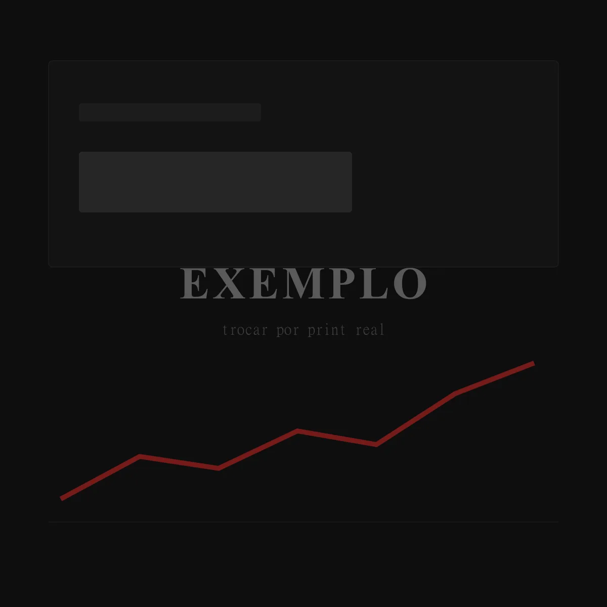 Exemplo de print — card de faturamento com curva de crescimento